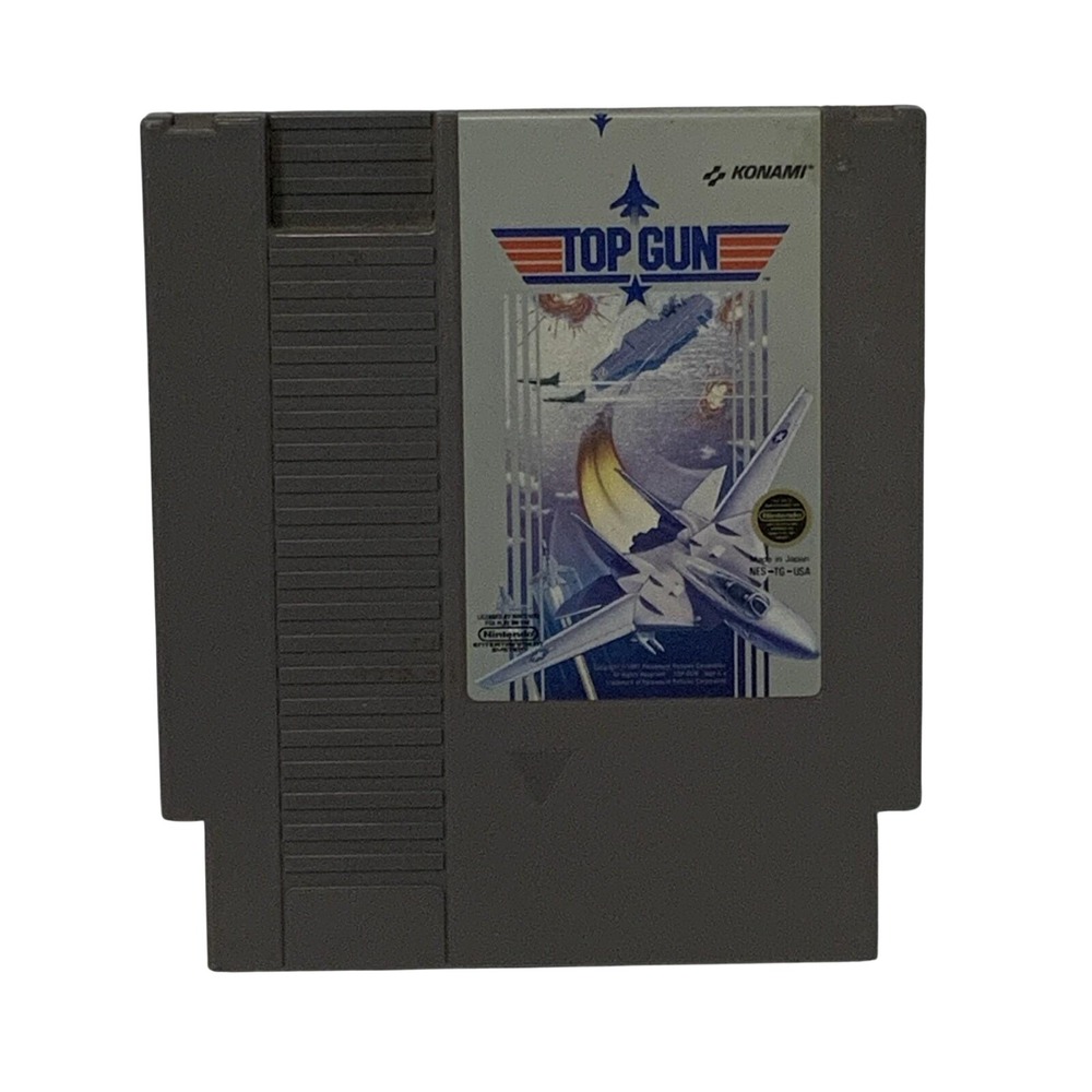 Vintage‎ Konami Top Gun NES-TG-USA Plastic Gray Standard Cartridge